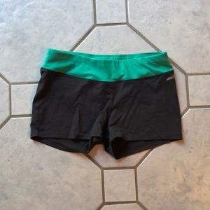 Grey and teal athletic shorts